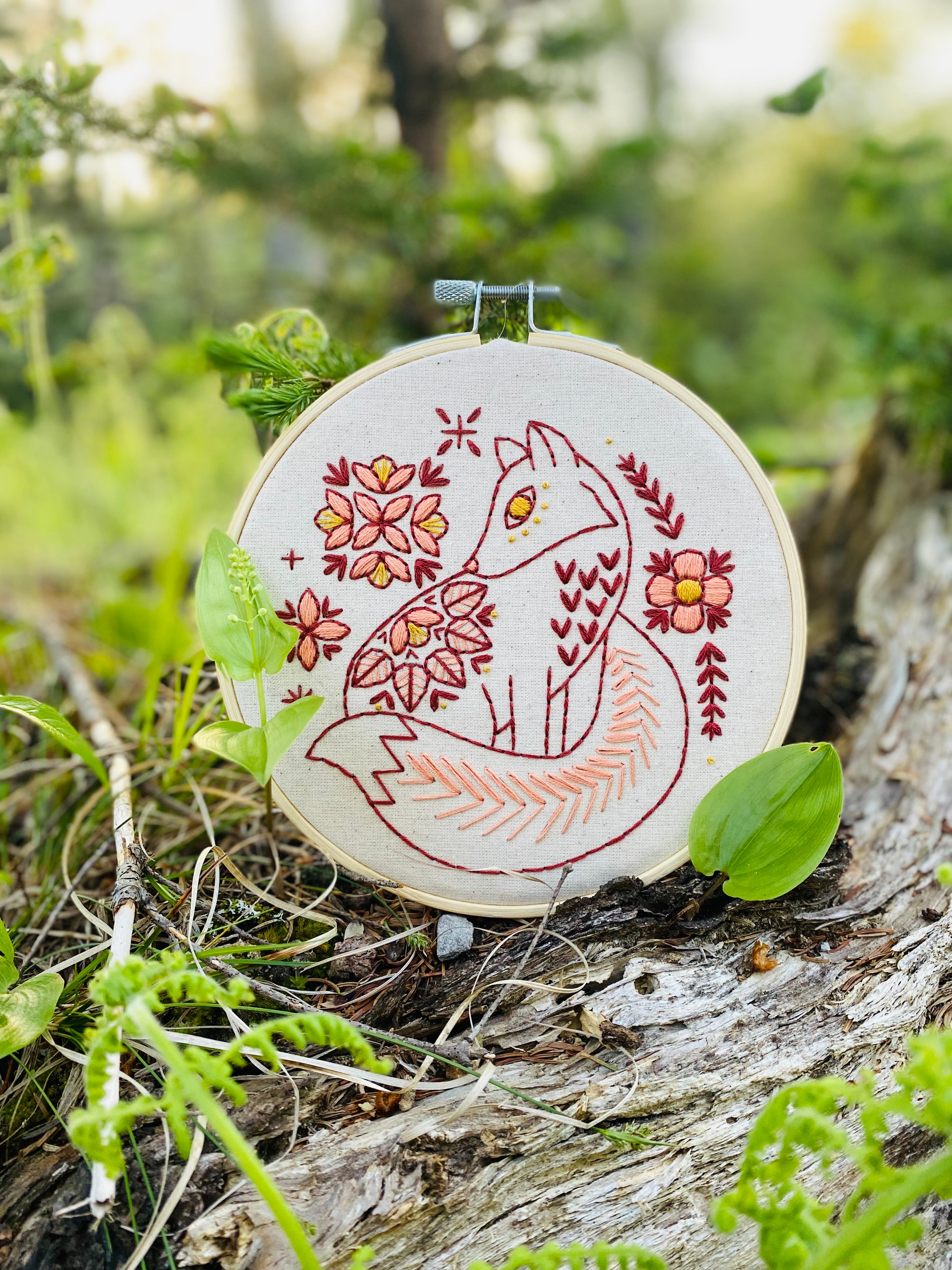 Folk Fox Complete Embroidery Kit