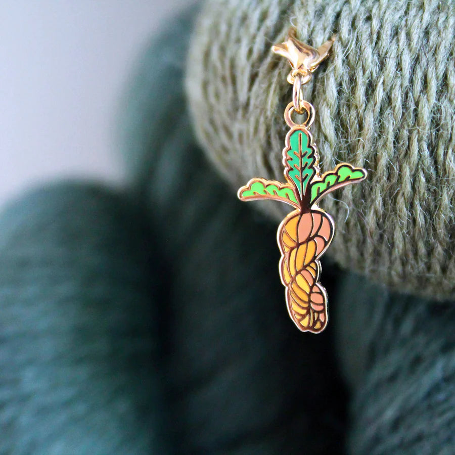 Twill + Print Carrot Stitch Keeper/Marker