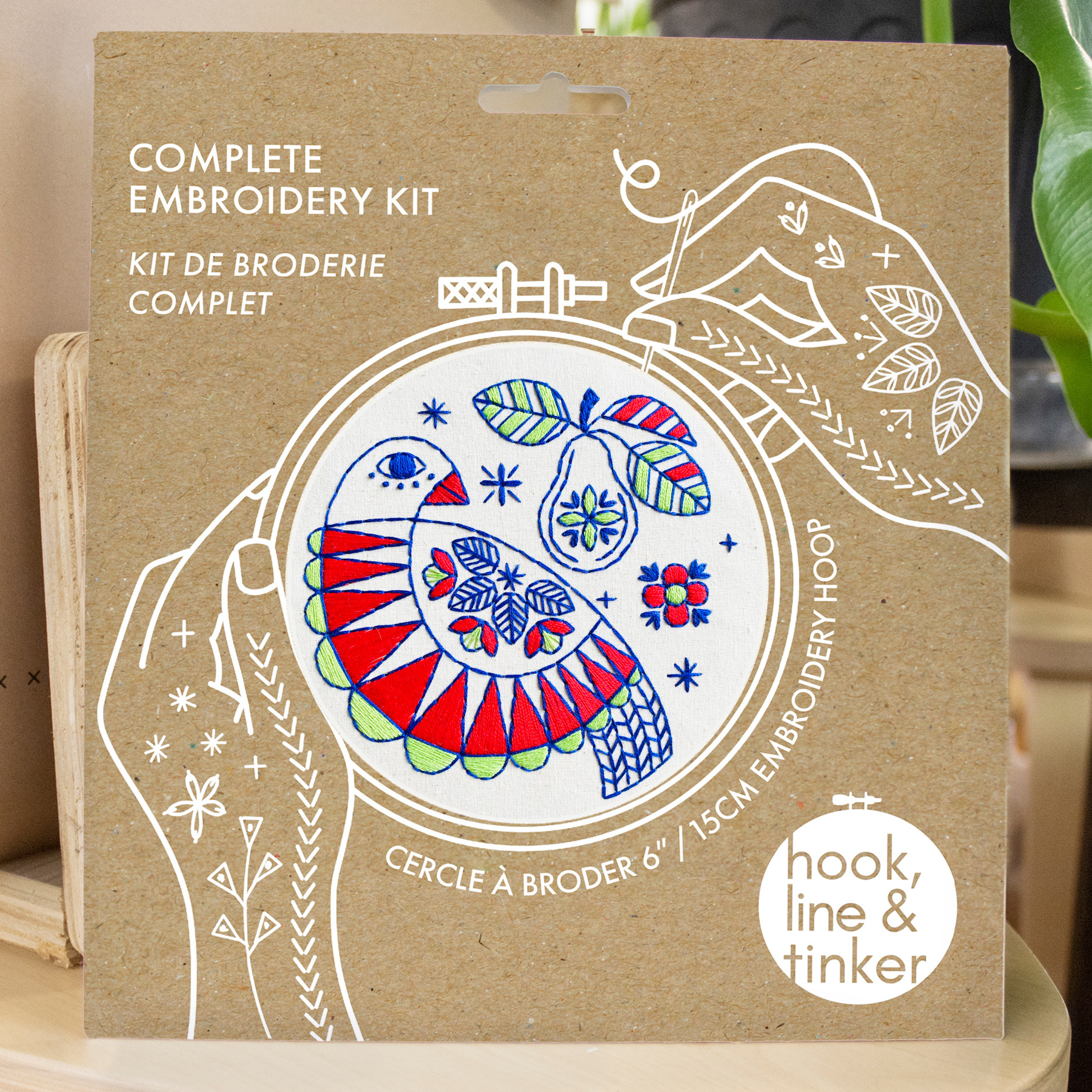 Partridge With Pear Complete Embroidery Kit