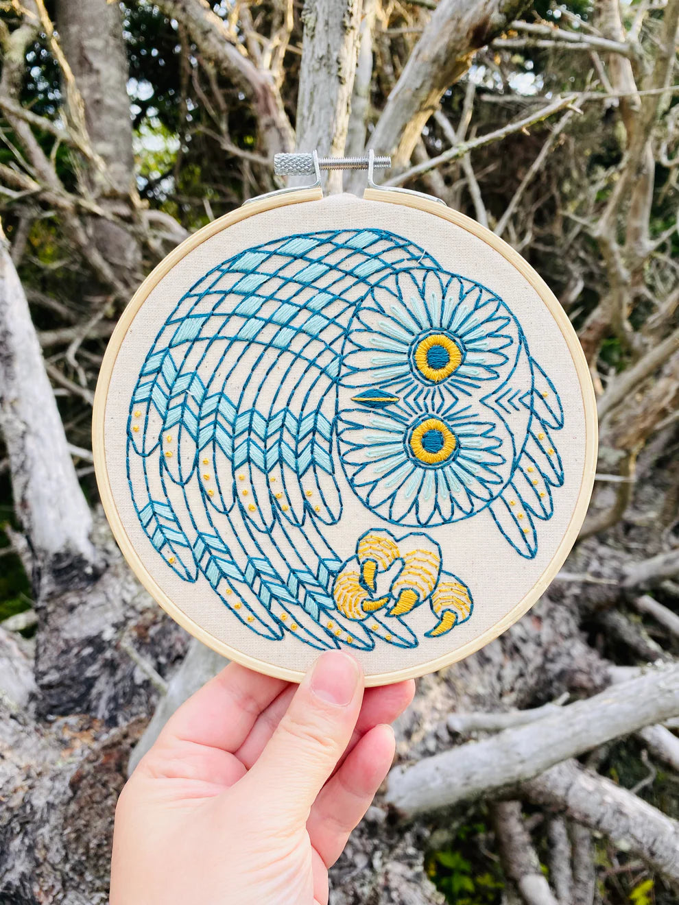 Saw Whet Owl Complete Embroidery Kit