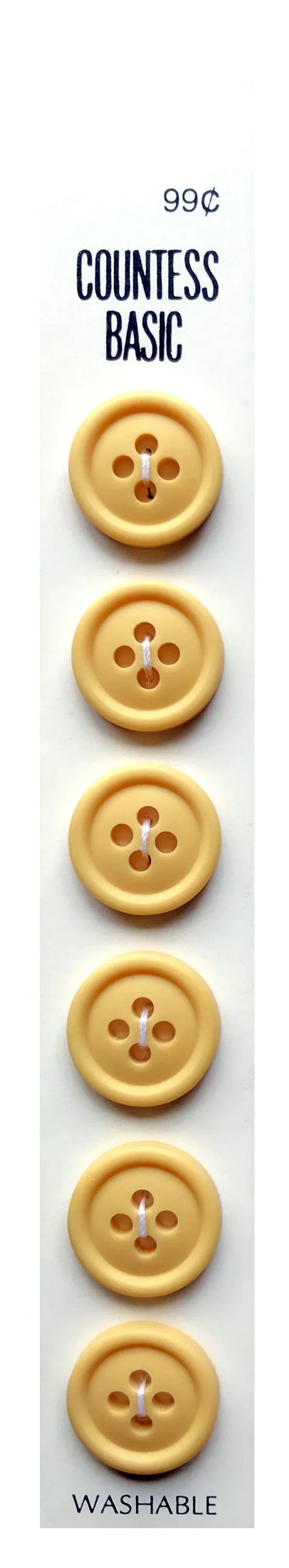 Countess Slimline Buttons - 5/8" 6pc