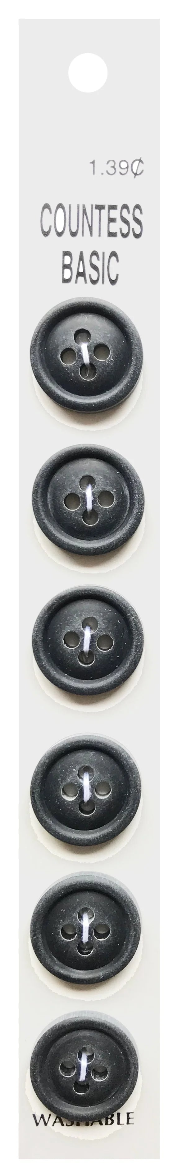 Countess Slimline Buttons - 5/8" 6pc