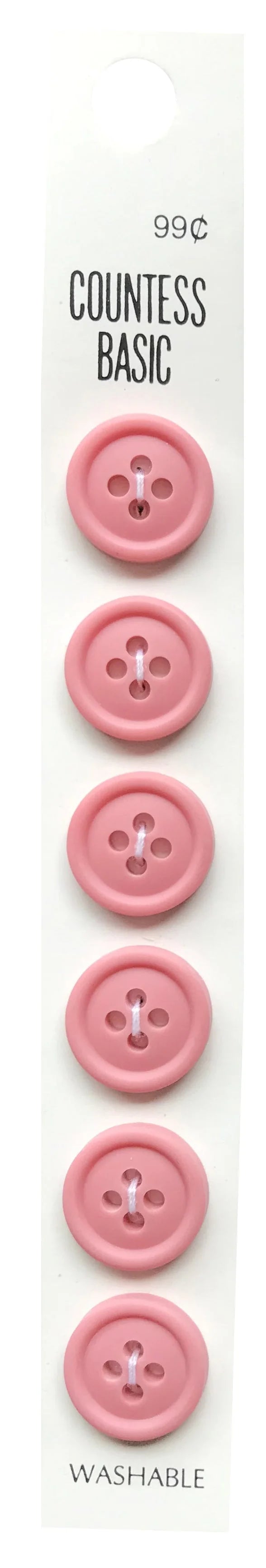 Countess Slimline Buttons - 5/8" 6pc